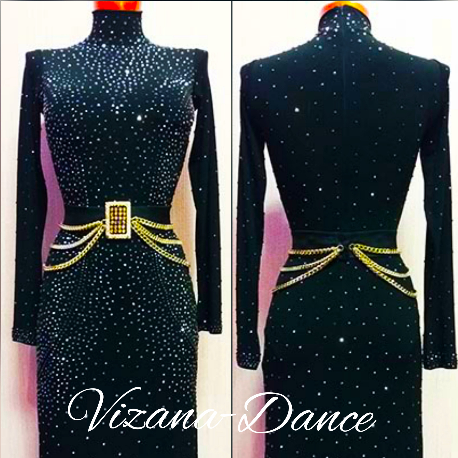 Платье латина Юн-2 " Звёздная ночь" Прокат- 1200 грн.